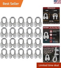 20PCS Clip per Fune Filo in Acciaio Inox 1/8 Pollice - Morsetti Resistenti alla Corrosione
