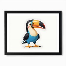 Illustration Of Cartoon Funny Donke Framed Wall Art Poster Canvas Print Picture