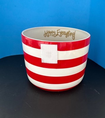 Happy Everything 8.5 Inch Red Stripe Bowl ￼