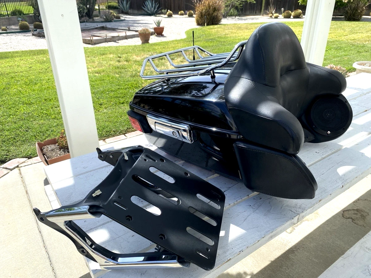 OSMARI Portebagages Support pour Harley Road King Touring Street Glide Flhx Flht Flhr 97-15 Garde-Boue Arrière De Moto Porte-Bagages Étagère Support Support De Transporteur (Color