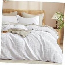 Waffle Weave Duvet Cover Set Size, No Snagging Queen White No Comforter