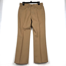 Vintage 1975 Levi's 517 Men's 31x27 Brown Slacks 70s Black Tab Sta Prest Talon