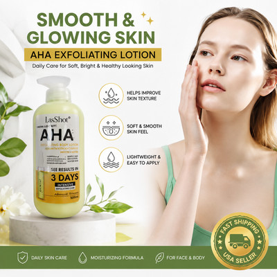 AHA Exfoliating Body Lotion Skin Brightening Moisturizer Smooth Soft Skin Fast R
