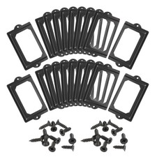 Metal Label Holders, 124x70mm 20pcs File Name Card Tag Label Frame, Black