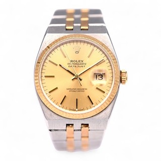 VINTAGE ROLEX OYSTERQUARTZ DATEJUST 17013 WRISTWATCH STAINLESS STEEL 18K GOLD