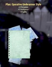 Fallout 76 PS4 PS5 New Operative underarmor Style plan +4 per+2 intelli+4agi