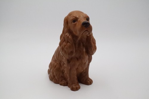 Large Brown Cocker Spaniel Ceramic Dog Figurine 10” Sitting Statue Decor