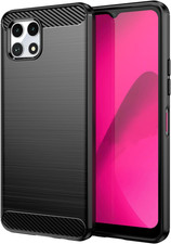 For T-Mobile Revvl 7 5G Carbon Fiber Shockproof Case Dual Layer Slim Cover