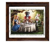 SIGNED FRAMED Mad Hatter Alice n Wonderland Dictionary Page Art Print Wall Decor