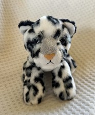 Aurora Mini Flopsie Gray White Black Snow Leopard 6" Plush Stuffed Animal Toy