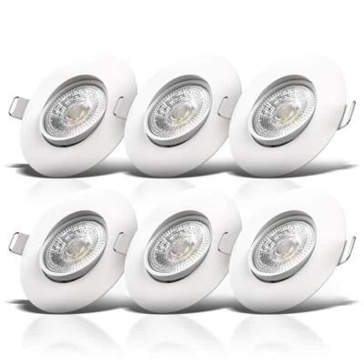 6x spots à encastrer LED spots orientables ultra plats blancs éclairage plafond