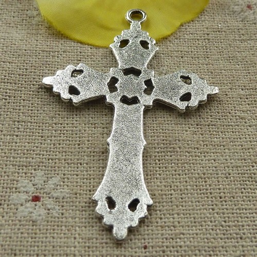 Free Ship 38 pcs tibetan silver cross charms pendant 57x37mm L-4200 - Picture 2 of 4