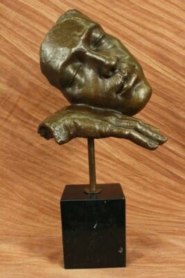 Salvador Dali Modern Art Resting Man Bronze Bust Statue Sculpture Figure Artwork