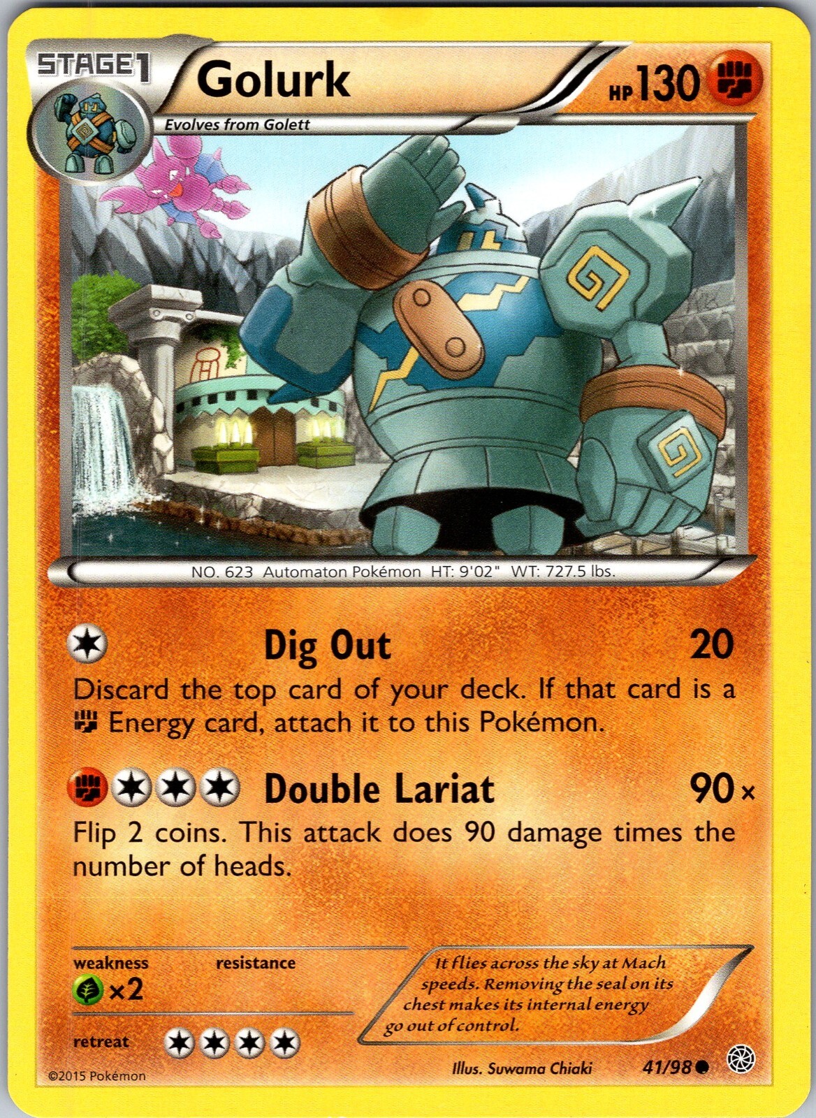 Pokemon TCG Golurk XY Ancient Origins 41/98 Regular Common Card NM