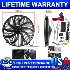 For Spal 16Inch Thermo Fan Skew Blade 12v Puller 3000CFM Low Profile New Extreme