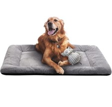 Dog Crate Pad Verzey 42 x 28 Inches Gray No Slip Bottom Washable Plush