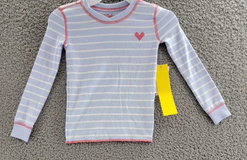 Juego de pijama a rayas PJ Salvage Mountain Mama niñas pequeñas 4T azul niebla pullOn L/S Foto 3 de 4