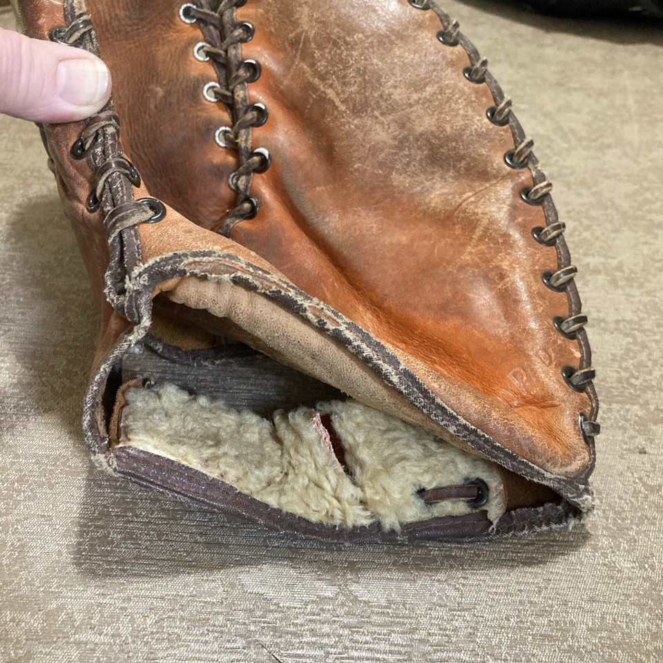 Vintage Baseball Glove / Mitt Johnny Mize Model? Hinged Pad. Perma