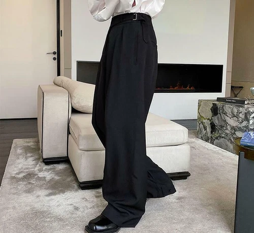 Pantalones de diseño para hombre Pantalones de moda Gran Bretaña cintura alta recta simple coreano OL - Imagen 18 de 21