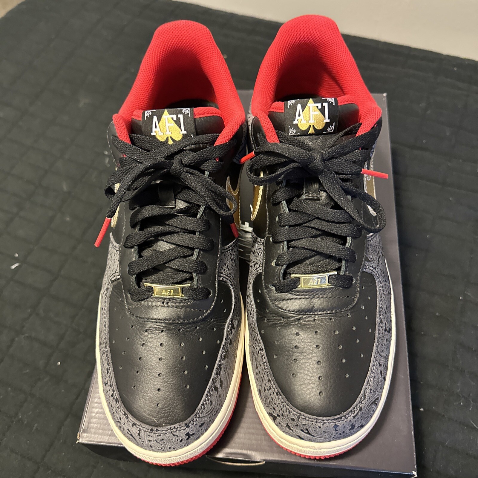 NIKE AIR FORCE 1 LX 'SPADES' KING & QUEEN POKER SHOES… Gem