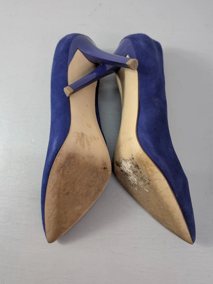 Tacones de tacón de aguja Guess By Marciano de cuero azul gamuza punta talla 9M Foto 4 de 4