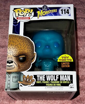 FUNKO POP UNIVERSAL MONSTERS WOLFMAN TOY TOKYO LTD. GLOW IN THE DARK BRAND NEW