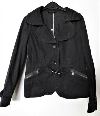  ausgefallene ZAFFIRI Stretch Blazer Jacke Gr. M / 38-40 schwarz