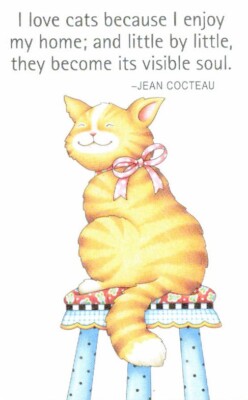 CATS BECOME HOME'S VISIBLE SOUL-Handcrafted Fridge Magnet-w/Mary Engelbreit art