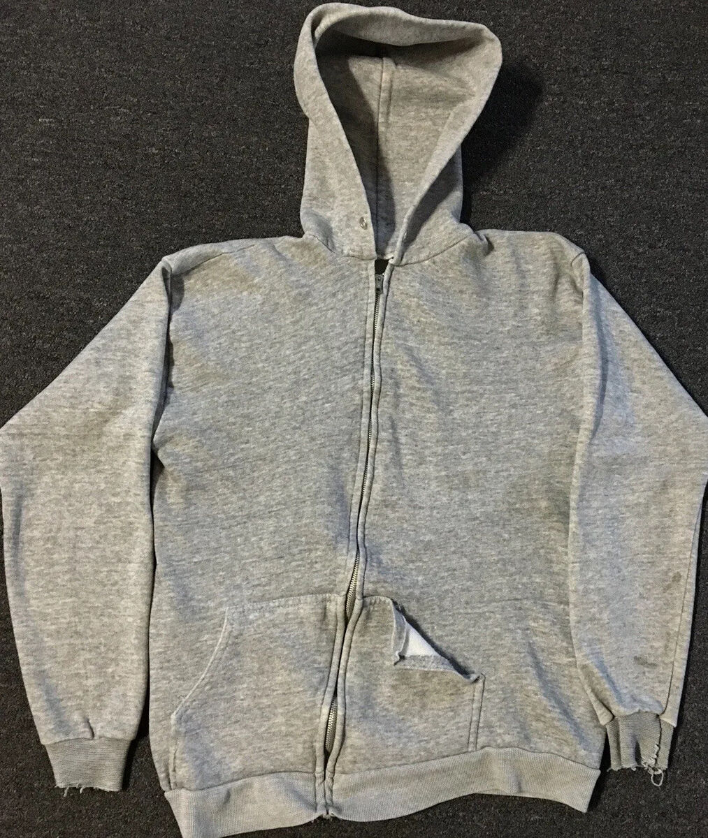 Vtg 80s Thrashed Faded Zip Hoodie XS S USA Ideal Zip Grunge Vtg 80s Thrashed Faded Zip Hoodie XS S USA Ideal Zip Grunge