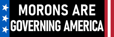 Morons are Governing America Sticker Large 3x9 Idiot Politicians Destroy US