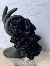 Crochet Scrunchie Black Handmade Ponytail Velvet Elastic Hairtie Women Hair Band
