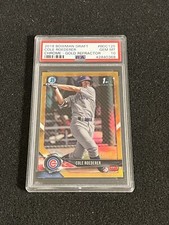 Cole Roederer 2018 Bowman Chrome Draft Gold Refractor #d /50 PSA 10 Cubs