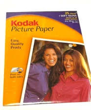 Photo paper , Soft gloss Kodak 25 sheets, 8.5 x11 inches. new prints on 2 sides