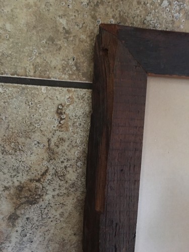 Antique Large Barn Wood Picture Frame 1930 w Glass 14 1:2” Wide 17 1:2” Long - Picture 3 of 9
