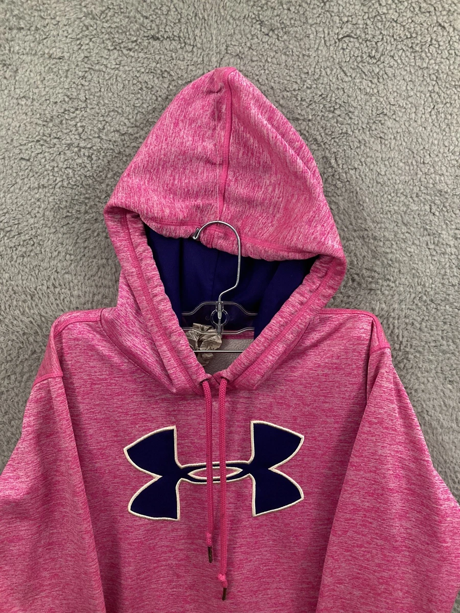 Under Armor Sweatshirt Womens Small Pink Pullover Hoodie Cold Gear