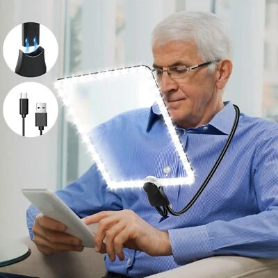 NZQXJXZ Lente d'ingrandimento da lettura con luce ricaricabile 5X ingrandimento con collo di cigno