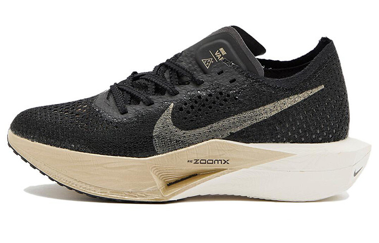 Nike ZoomX Vaporfly 3 Running Shoes in Black Metallic Gold Grain Style DV4129-001