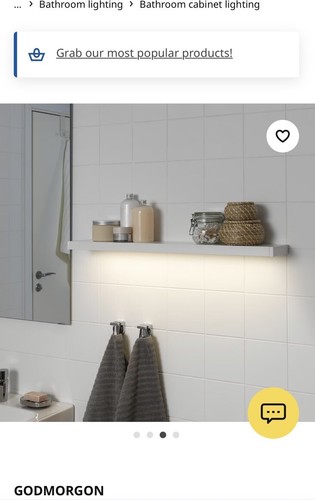 NEU IKEA GODMORGON LED SCHRANK-/WANDBELEUCHTUNG WEISS 60cm 805.373.61 - Bild 2 von 6