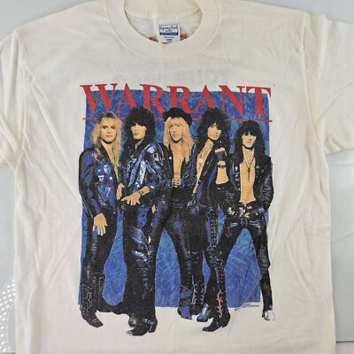 Vintage WARRANT Eats America Tour 1989 Concert Band T-Shirt Large 