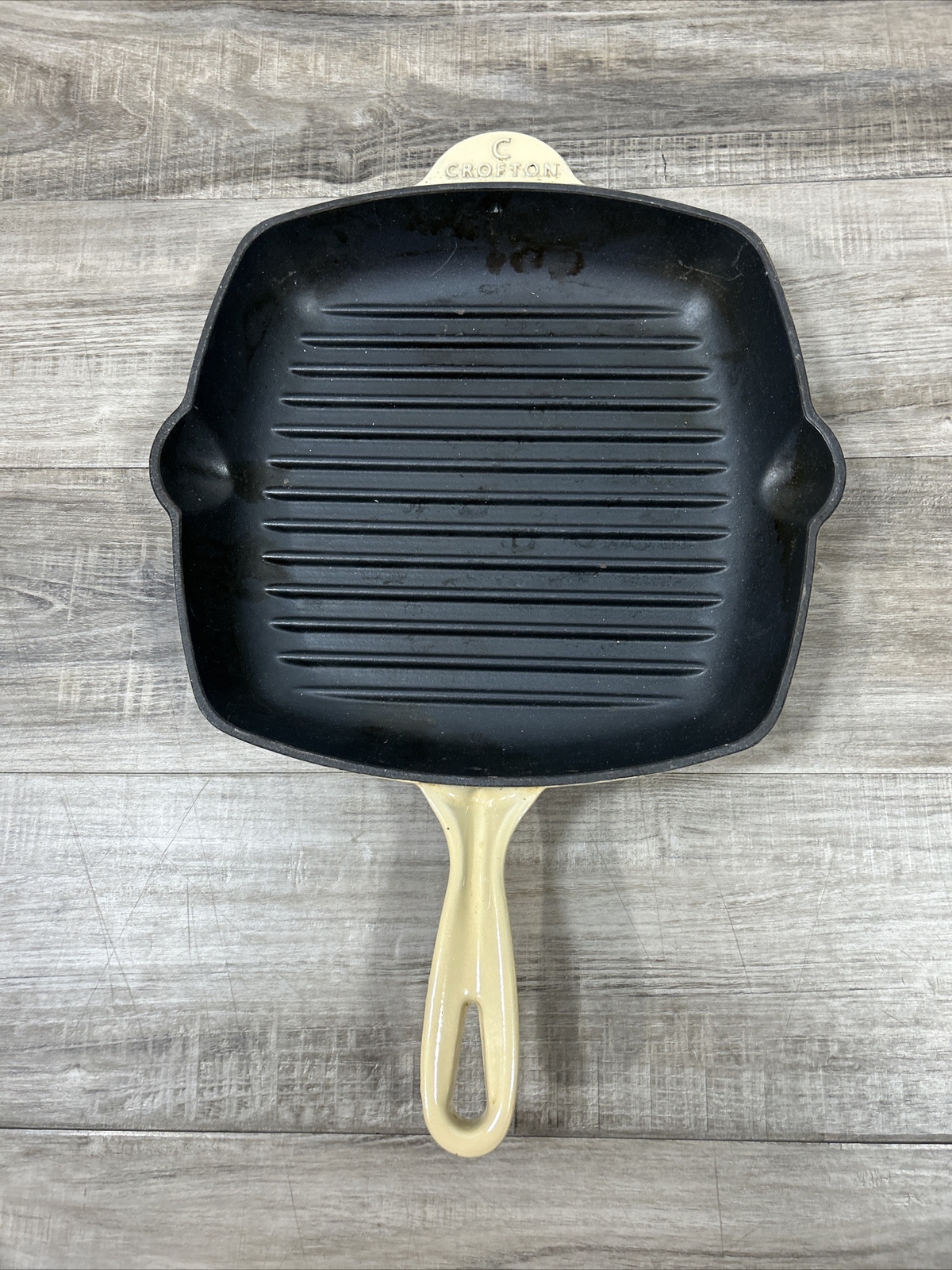 Crofton 11" Square Enamel Cast Iron Skillet Frying Pan Double Pour eBay