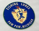 12in Paw Paw Fishing Lures bait  Vintage Style Heavy Steel Metal Sign