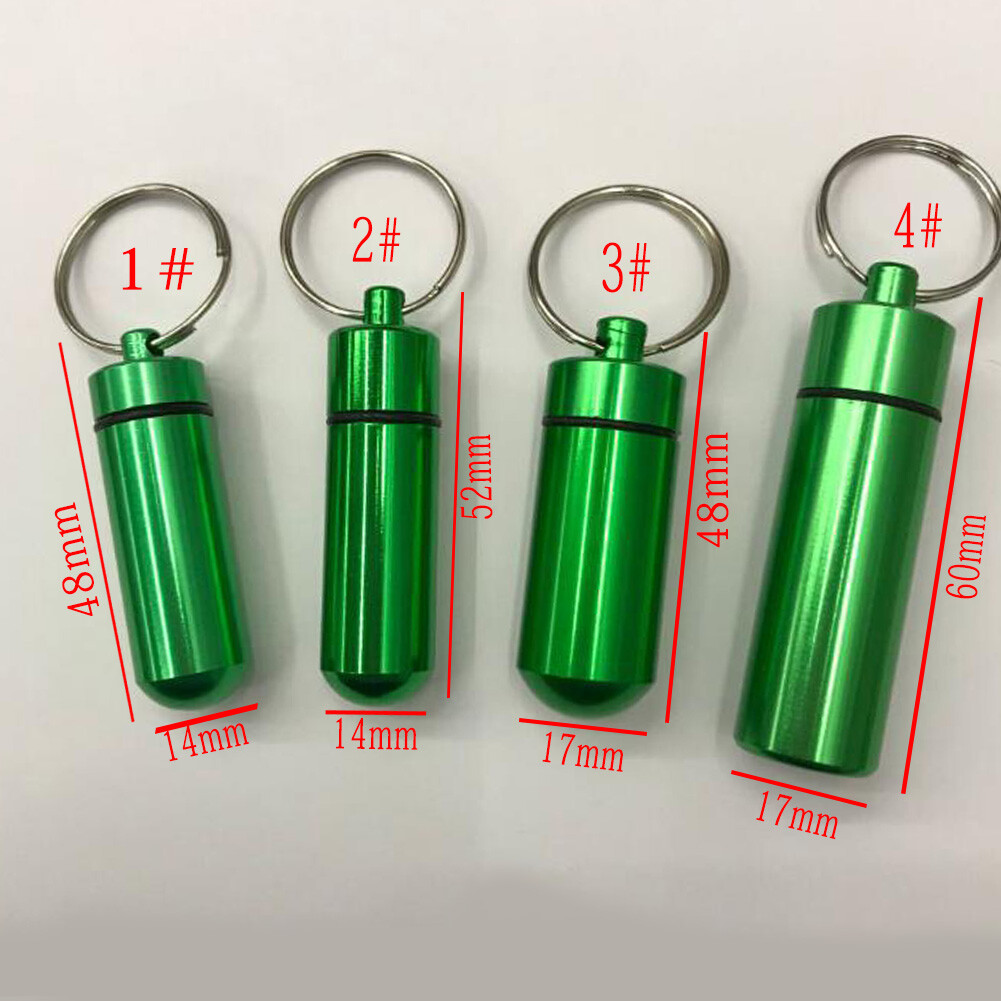 Titanium Waterproof Pill Box Mini Case Bottle Storage Keychain