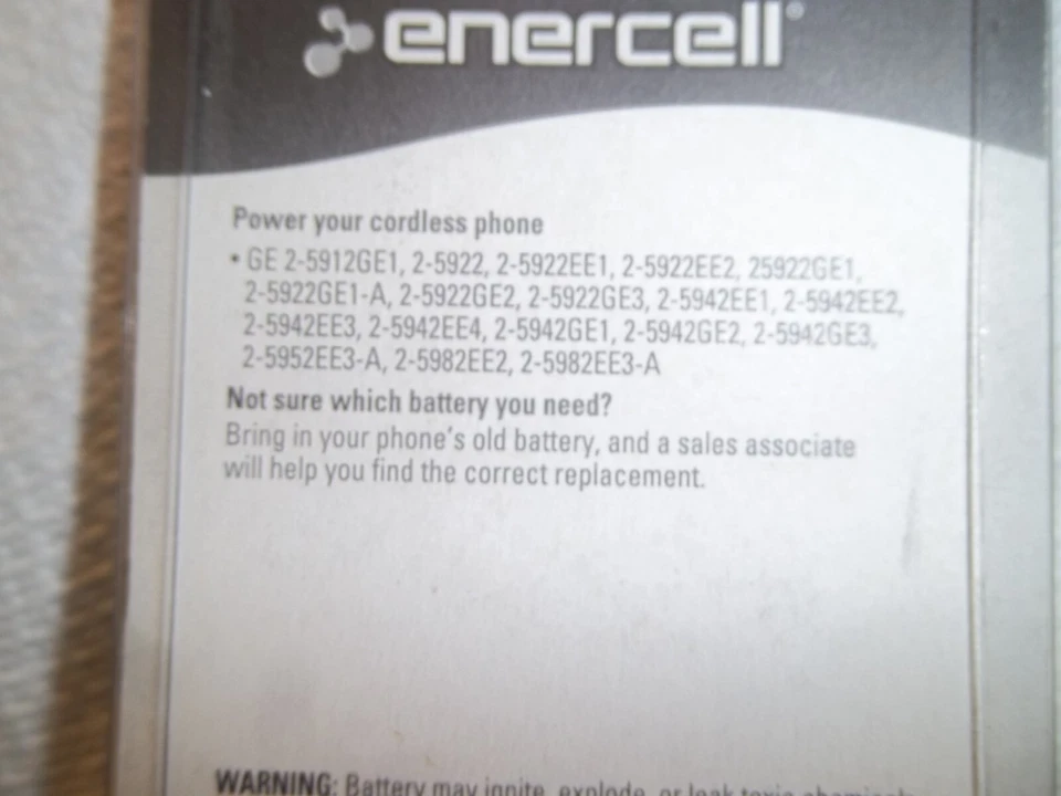 ENERCELL 3.6V/600MAH NI-CD АККУМУЛЯТОР ДЛЯ GE 5-2729 2301281 НОВЫЙ 23-1281 230-1281 - Изображение 3 из 4