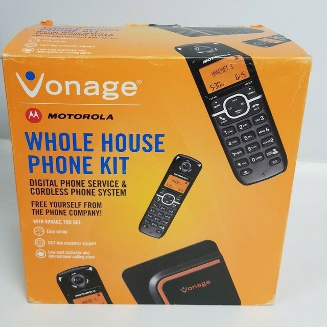 Motorola Vonage Whole House 3 Phone Kit Vdv23 CVR DECT 6.0 Cordless for