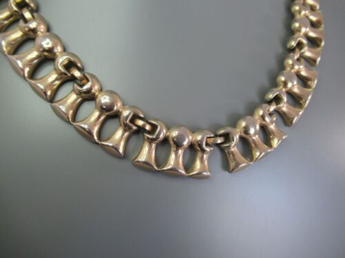 Vintage MONET Gold Tone Tassel Link Choker Necklace Statement Necklace 16" - Picture 4 of 10