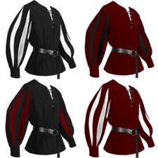 Medieval Punk Lolita Party Shirt Belt Outfits Costume Cosplay Halloween