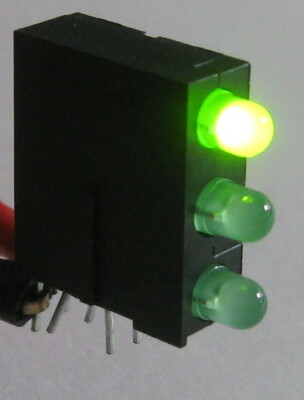 Dialight 3 Green T1 LED Circuit Board Indicator - 2.1V - 60 Degree Viewing Angle