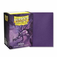 Dual Matte Metallic Soul Purple 100 ct Dragon Shield Sleeves Standard Size