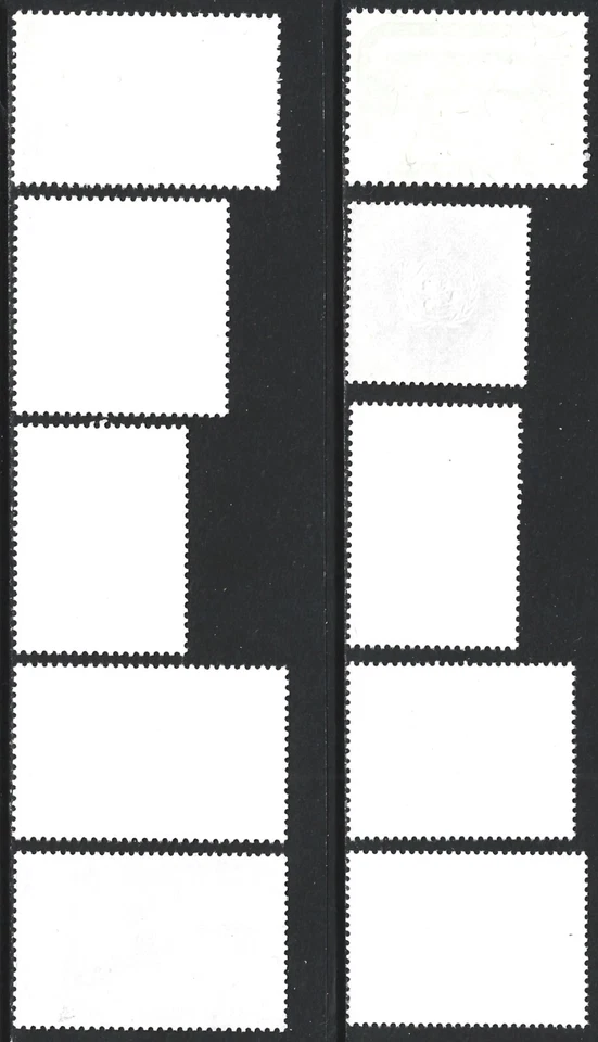 Juego de 10 estampillas definitivas y de correo aéreo de las Naciones Unidas, MNH-OG (641) Foto 2 de 4