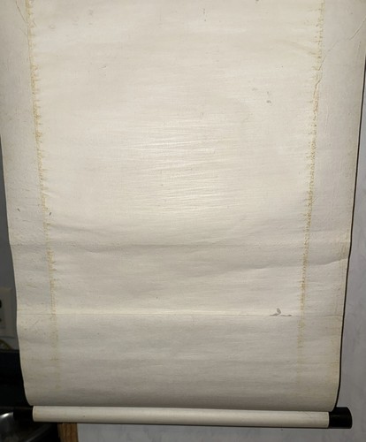 VTG Authentic Japanese Bamboo Paper One Stroke Snake Painting Scroll Signed 50” - Picture 11 of 12